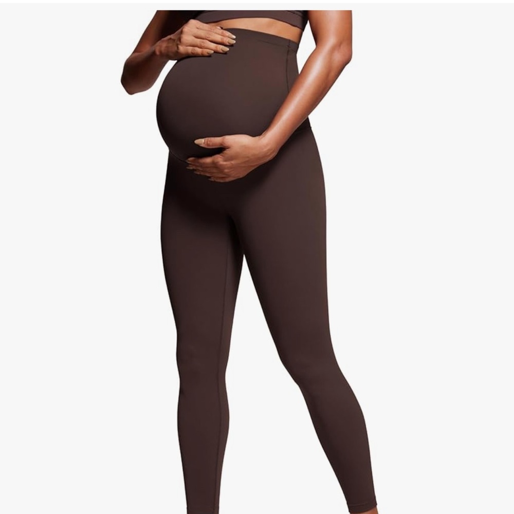 Maternity High-Waisted Leggings - Brown